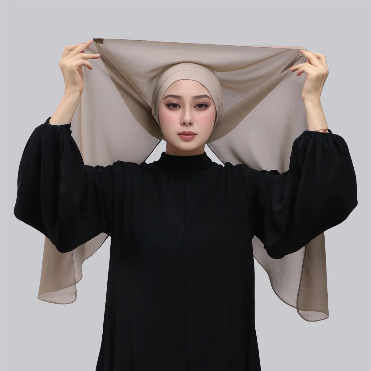 

Женские шифоновые шали-хиджабы с магнитной пряжкой, однотонная повязка на голову в Рамадан, исламские шарфы-хиджабы, женский тюрбан, повязка на голову