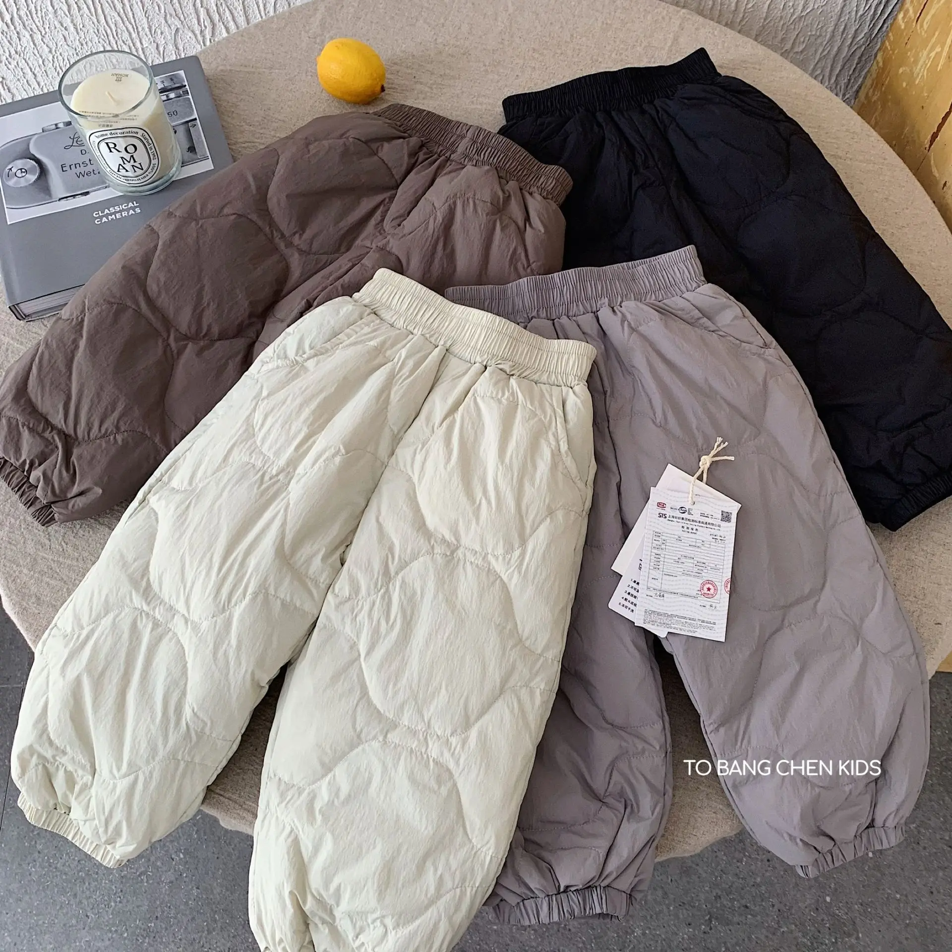 

Children 1-8T Boys Down Pant 2025 Winter Solid 90% White Duck Thick Warm Toddler Boys Trouser Mid Waist Windproof Teen Boy Pant