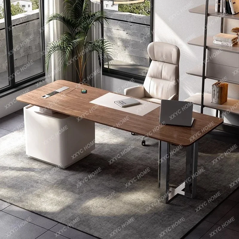 JY12light luxury walnut solid wood desk simple modern high-end computer desk
