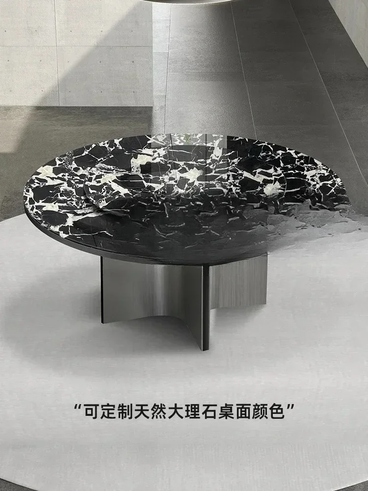 A Italian Simple Luxury Natural Luxury Stone Dining Table Modern Simple Light Luxury High-end Round Dining Table2003