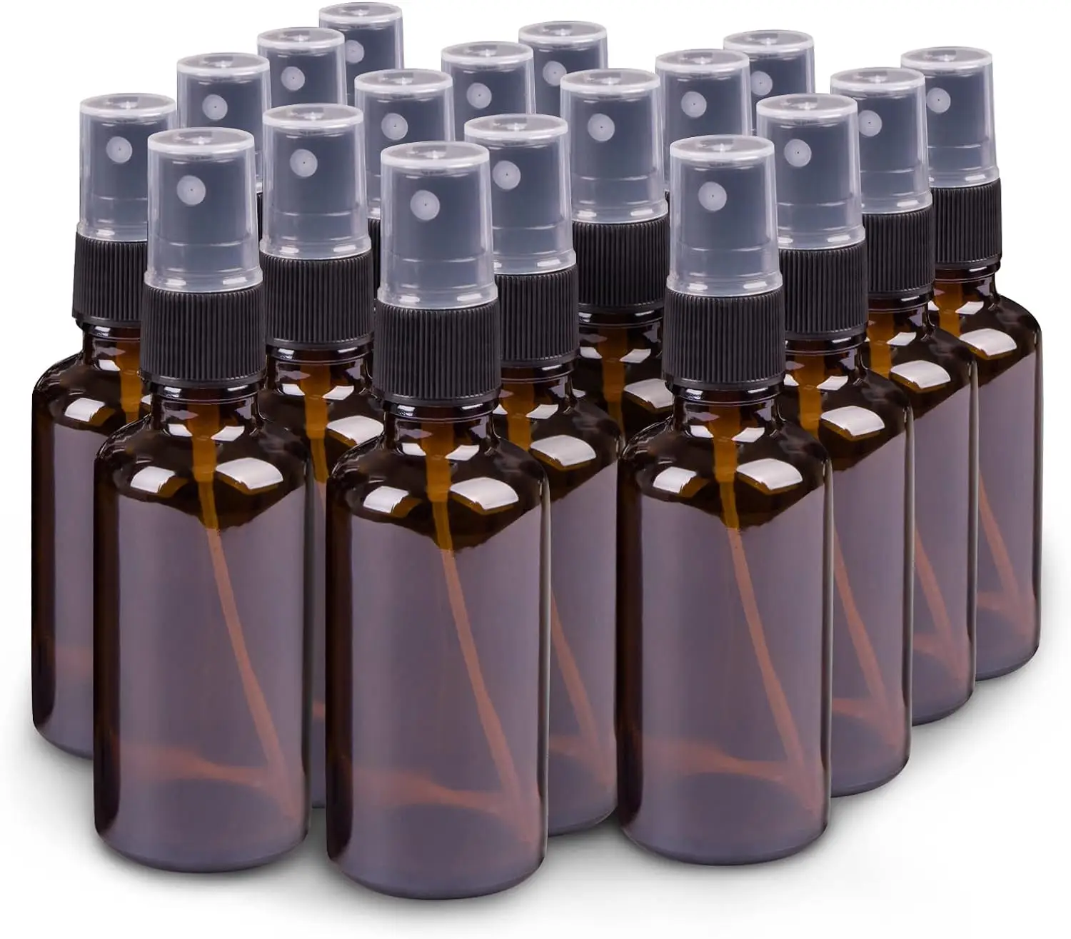 5Pcs 5ml-100ml  Empty Amber Fine Mist Small Glass Spray Bottles Set For Essential Oils Perfume Cleaning Solutions