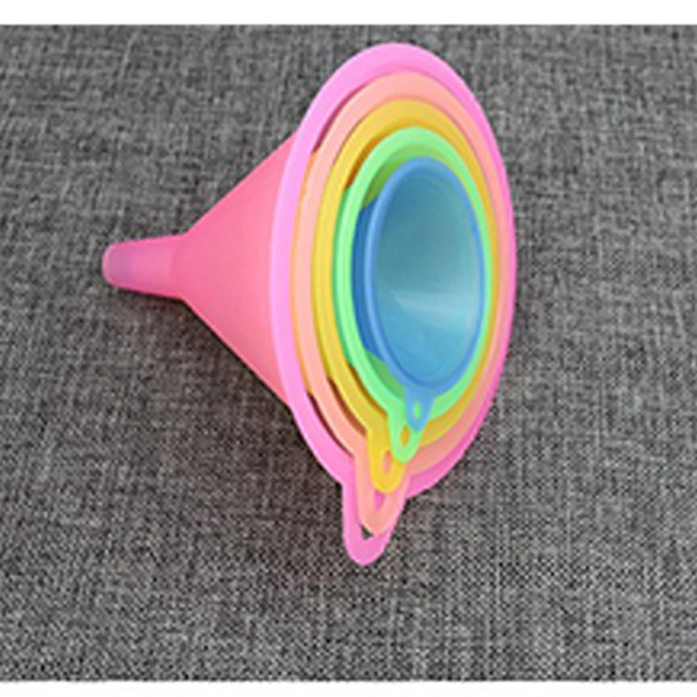 

5pcs Mini Separating Funnel Small Transfer Funnels Liquid Vial Filling Bottle Colorful Plastic Tools for Essential Oils Sand Art
