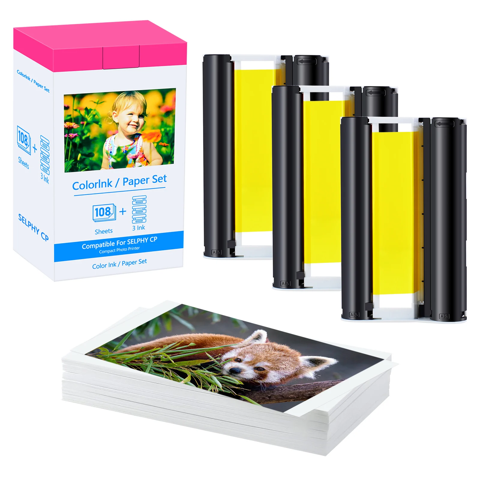 Selphy Photo Paper KP-108 Ink/36Ink Case KP108 For Canon Selphy Compatible CP1500 CP1300 CP1200 CP910 CP900 Photo Printer 6 Inch