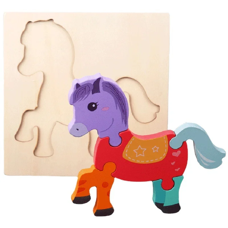 유아를 위한 교육용 3D 나무 퍼즐, 나무 직소 퍼즐, 몬테소리 게임 및 교육 장난감
