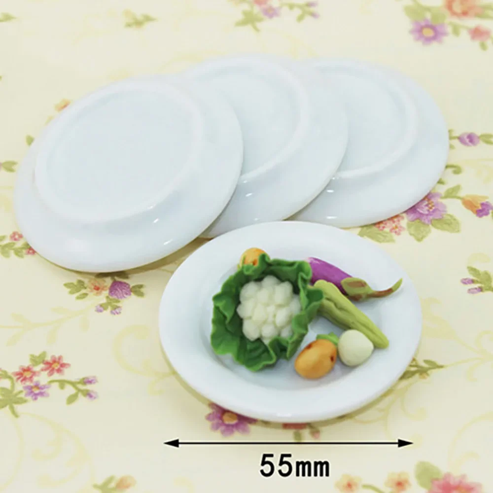 1Pcs 1/12 Doll House Miniature Dessert Ceramic Plate Simulation Kitchen Dish Model for Mini Decoration Dollhouse Accessories