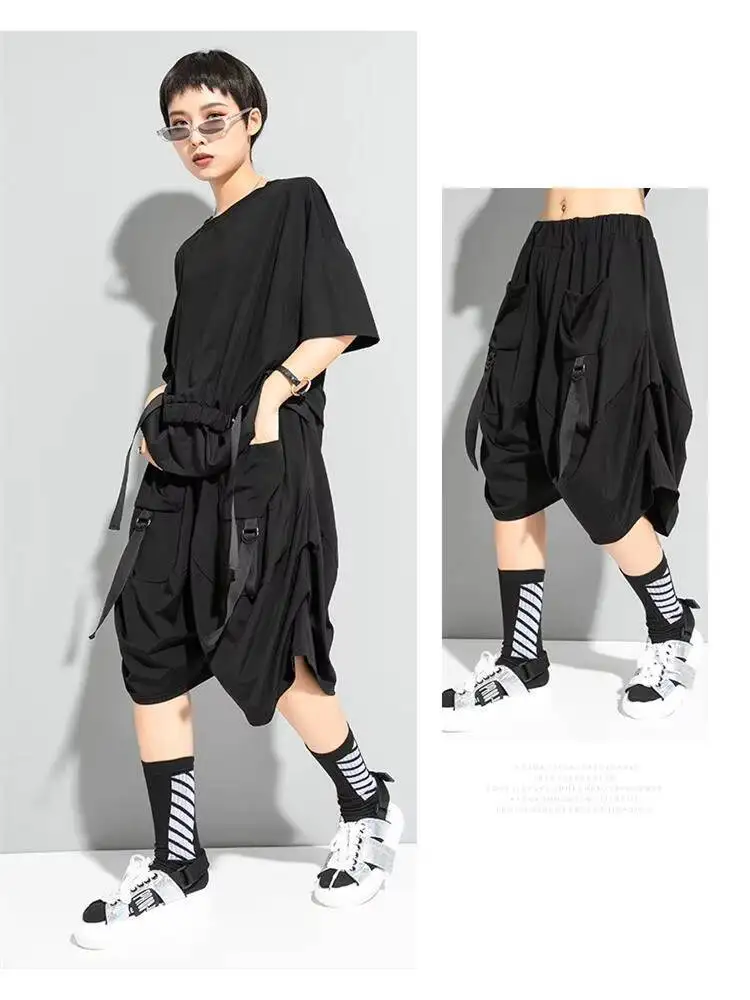 

Women's Knickerbockers Cargo Pants Summer New Women's Personalized Fashion Pocket Decoration Casual Loose Pants