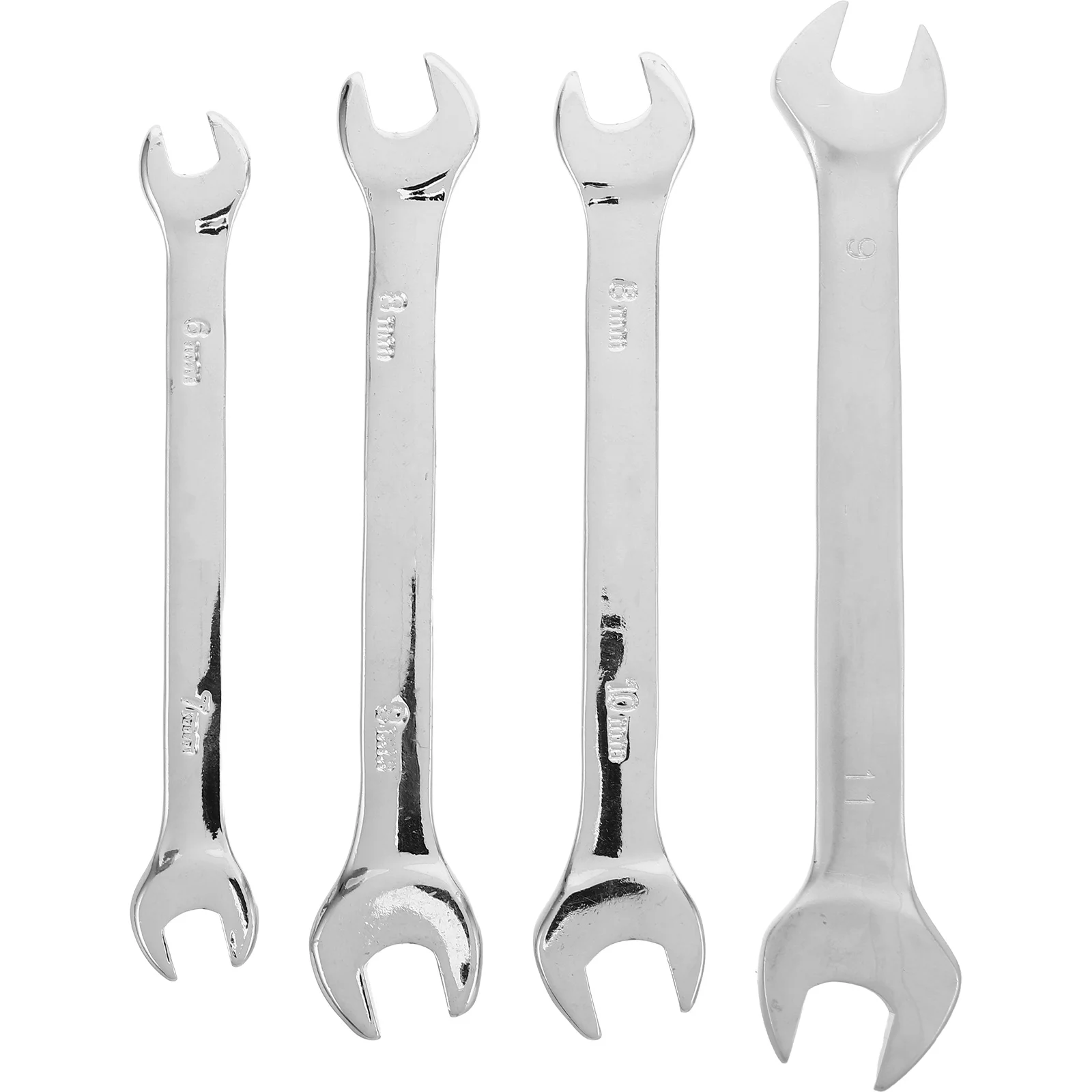 

4pcs Double Head Open Wrench 6-7Mm 8-9Mm 8-10Mm 9-11Mm Chrome Vanadium Steel Extended Reach Dual Purpose Spanner For Auto Repair