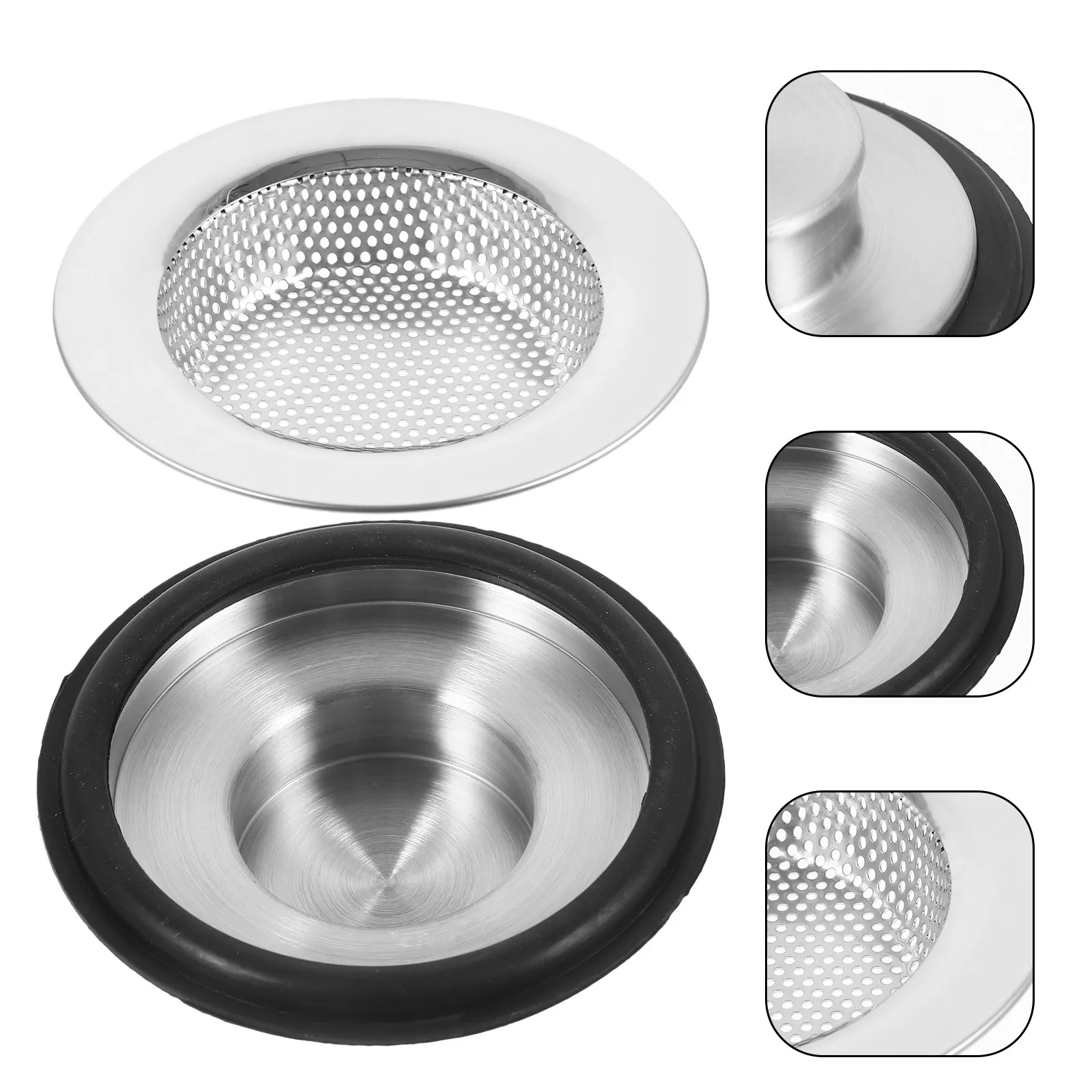 1Set Garbage Disposal Stopper Splash Guard Kit Kitchen Sink Strainer Stainless Steel Sink Guard Drain Filter Replacement