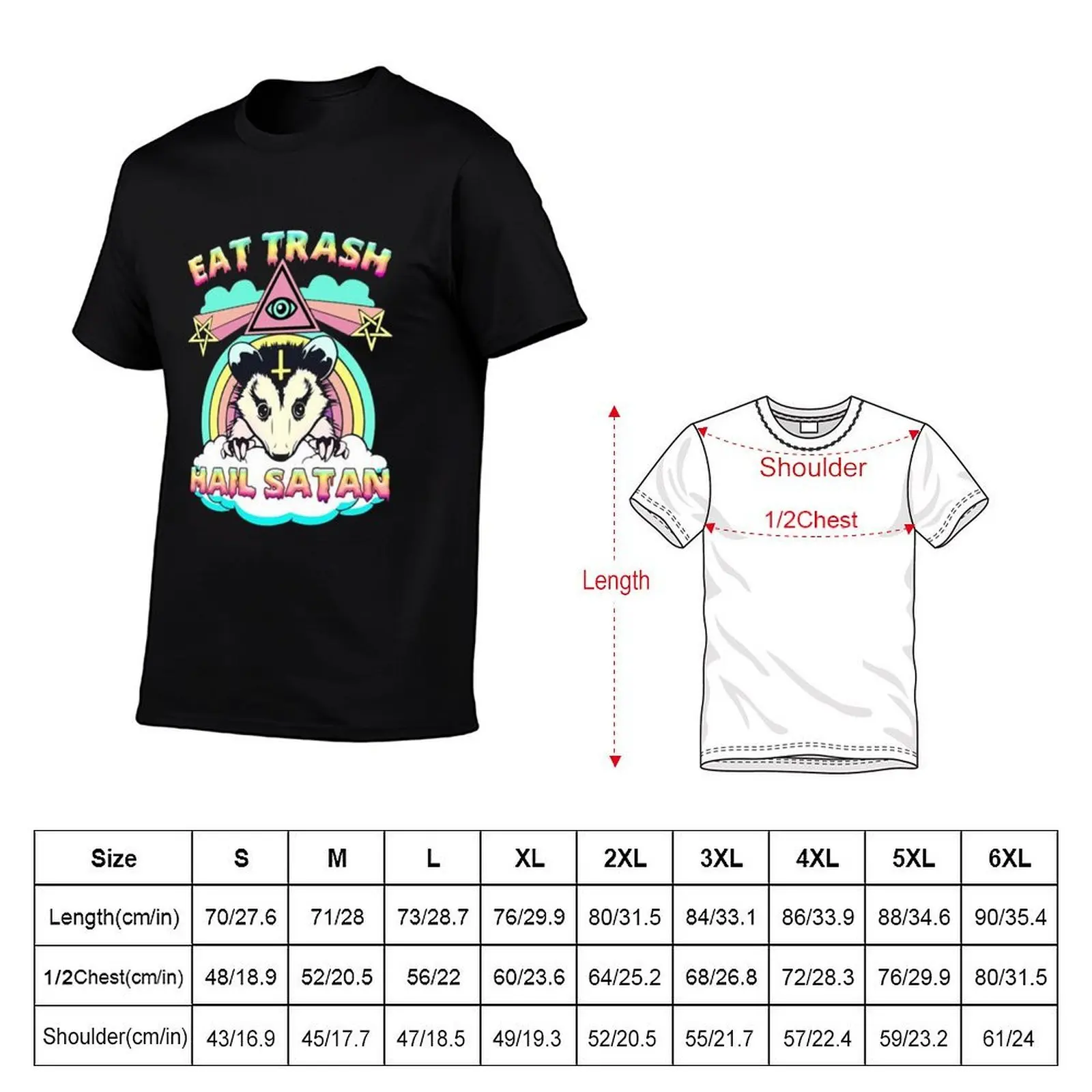 eat trash hail satan raccoon T-Shirt t shirts for man pack white man t shirt cotton high quality t shirts designer T-shirt