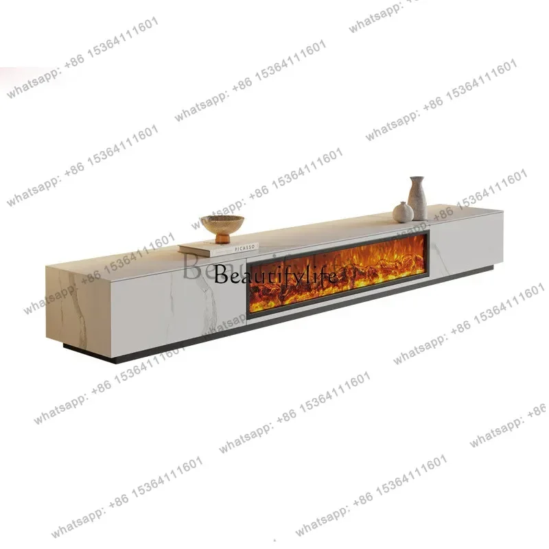 Fireplace Slate TV Cabinet Embedded Simulation Flame False Fire Electronic Fireplace Core Fireplace Light Decorative Floor