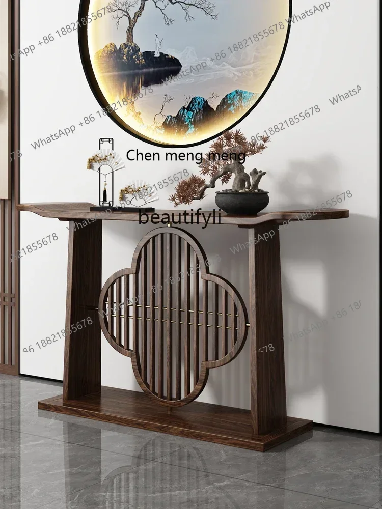 G153  S New Chinese-style entrance table Ebony wood strip table against the wall Super narrow solid wood entrance cabinet