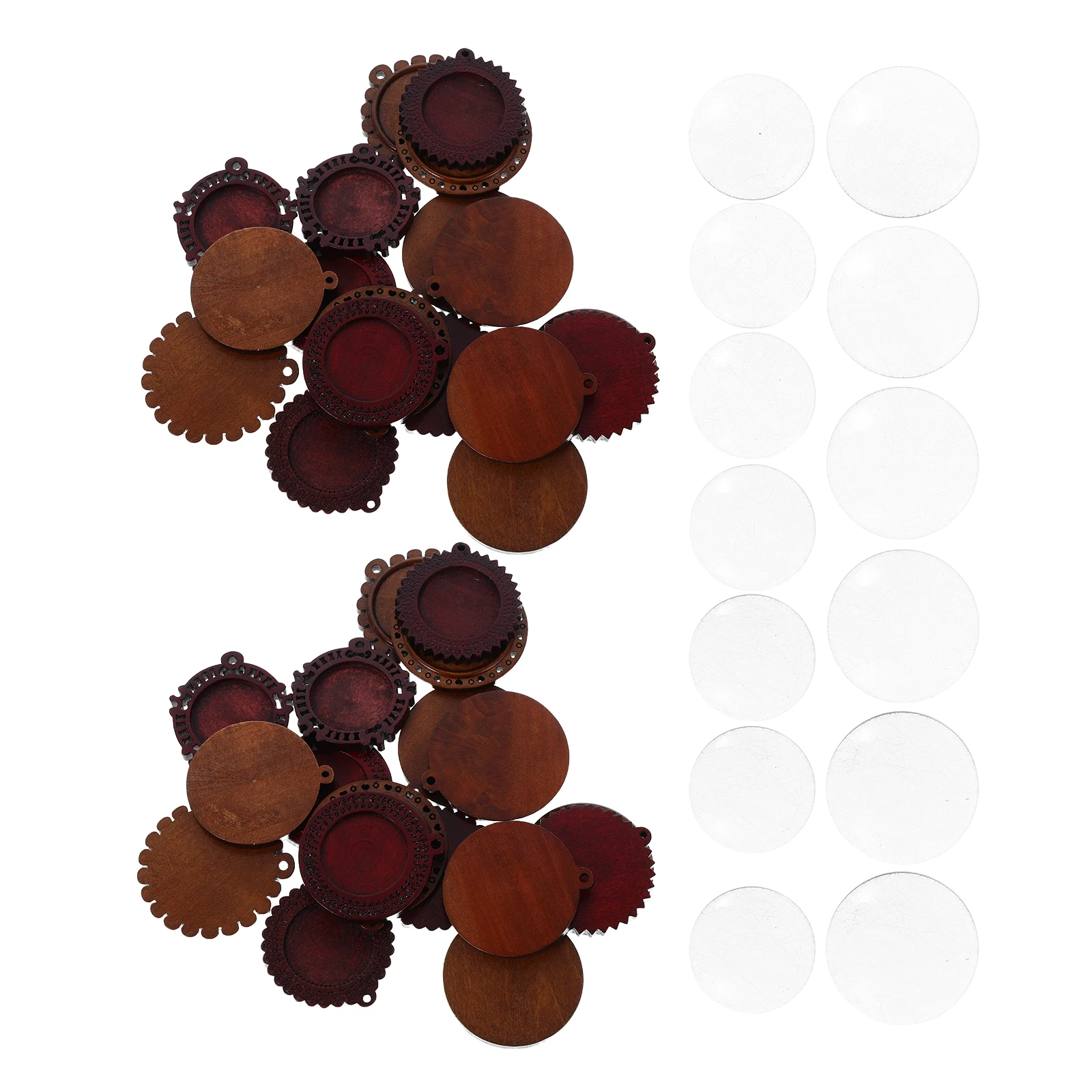 

1 Set Vintage Round Wooden Bezel Pendant Trays Natural Jewelry Making Accessories Diy Craft Supplies Necklace Bracelet Earring