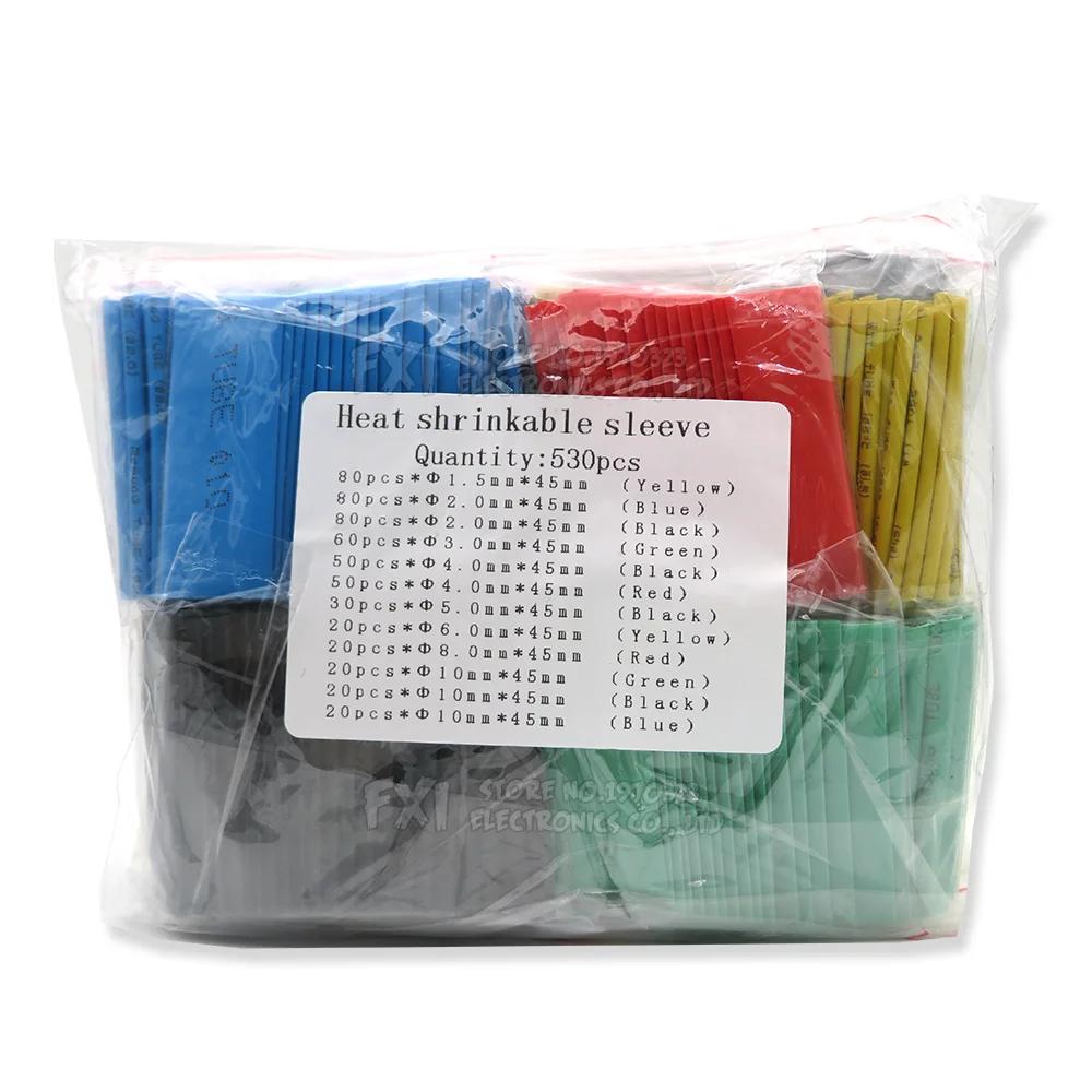 164PCS 127PCS 328PCS 530PCS Heat-shrink TubingThermoresistant Tube Kit ibuw Electrical Connection Wire Cable Insulation Sleeving