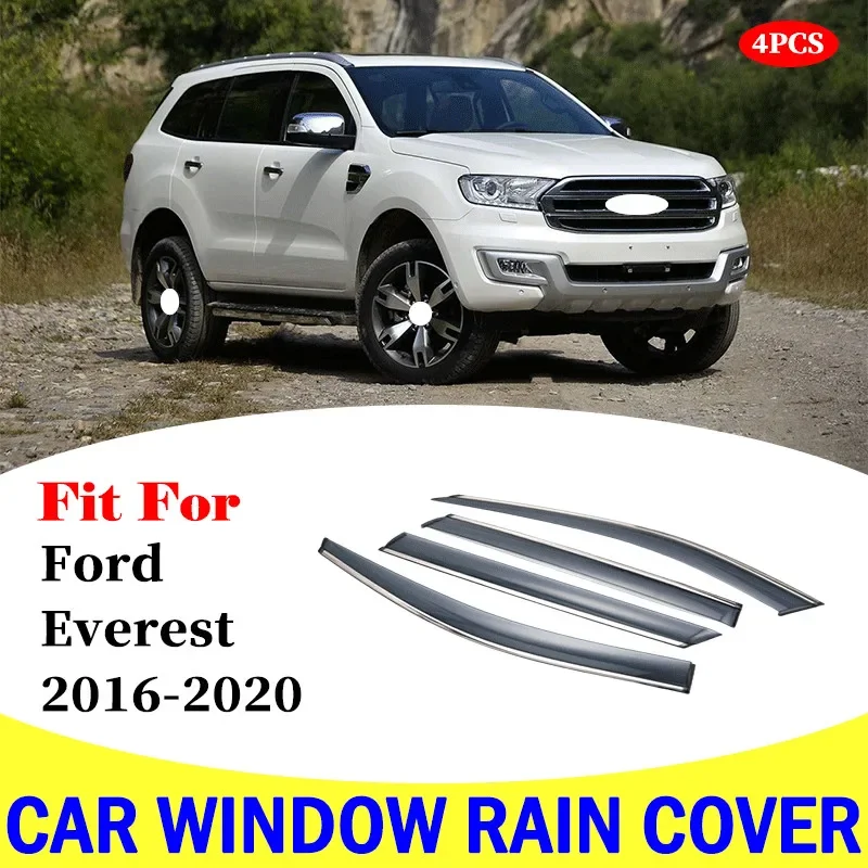 

FOR Ford Everest 2016-2020 window visor car rain shield deflectors awning trim cover exterior car-styling accessories parts