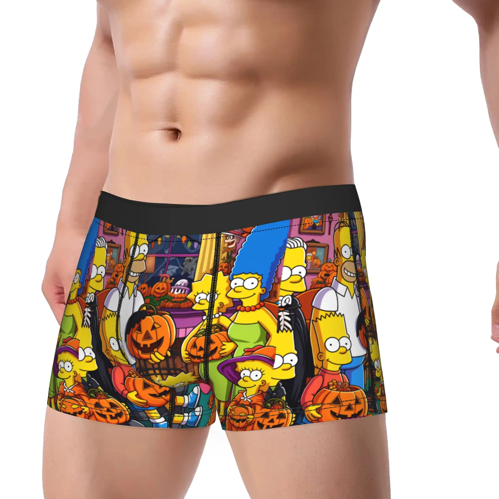 Funny S-Simpsons Family Pumpkin Halloween Party Shorts Briefs Underwear Trenky Sexy Soft Boxershorts Design Large Size Panties