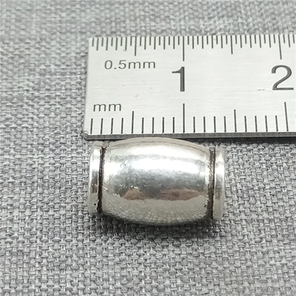 2 قطعة من 925 فضة عادي برميل الخرز لسوار قلادة فاصل