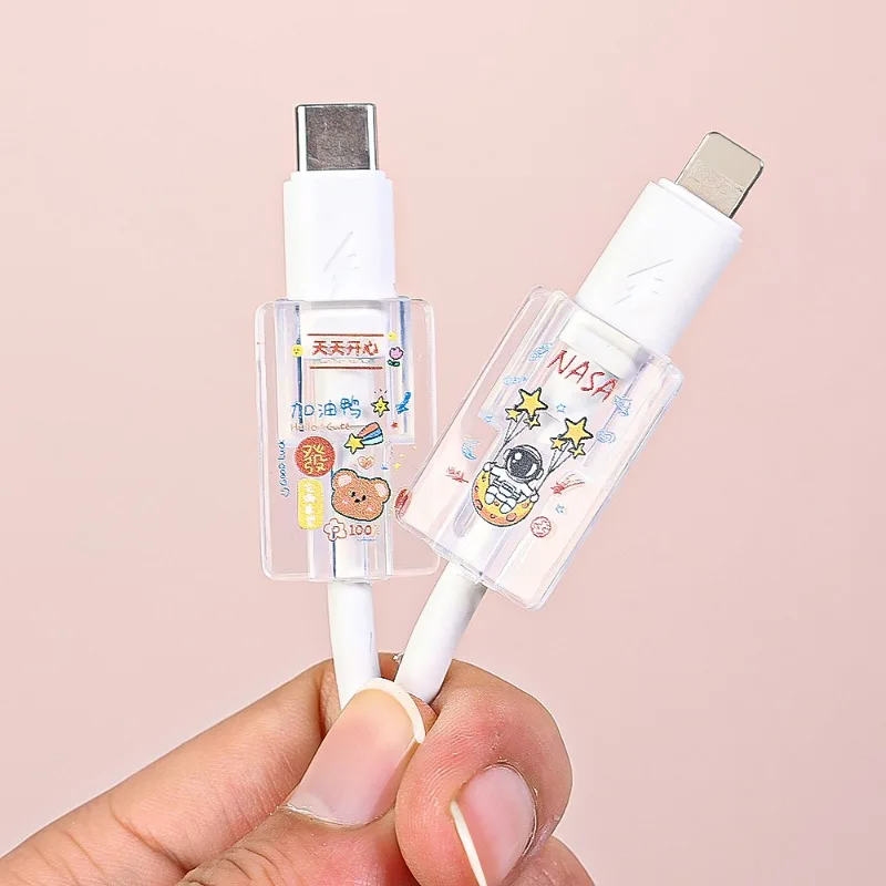 Soft Silicone USB Data Cable Protector Case Cartoon Charger Line Protective Sleeve Cover for iOS iPhone iPad Cable Wrap Clip