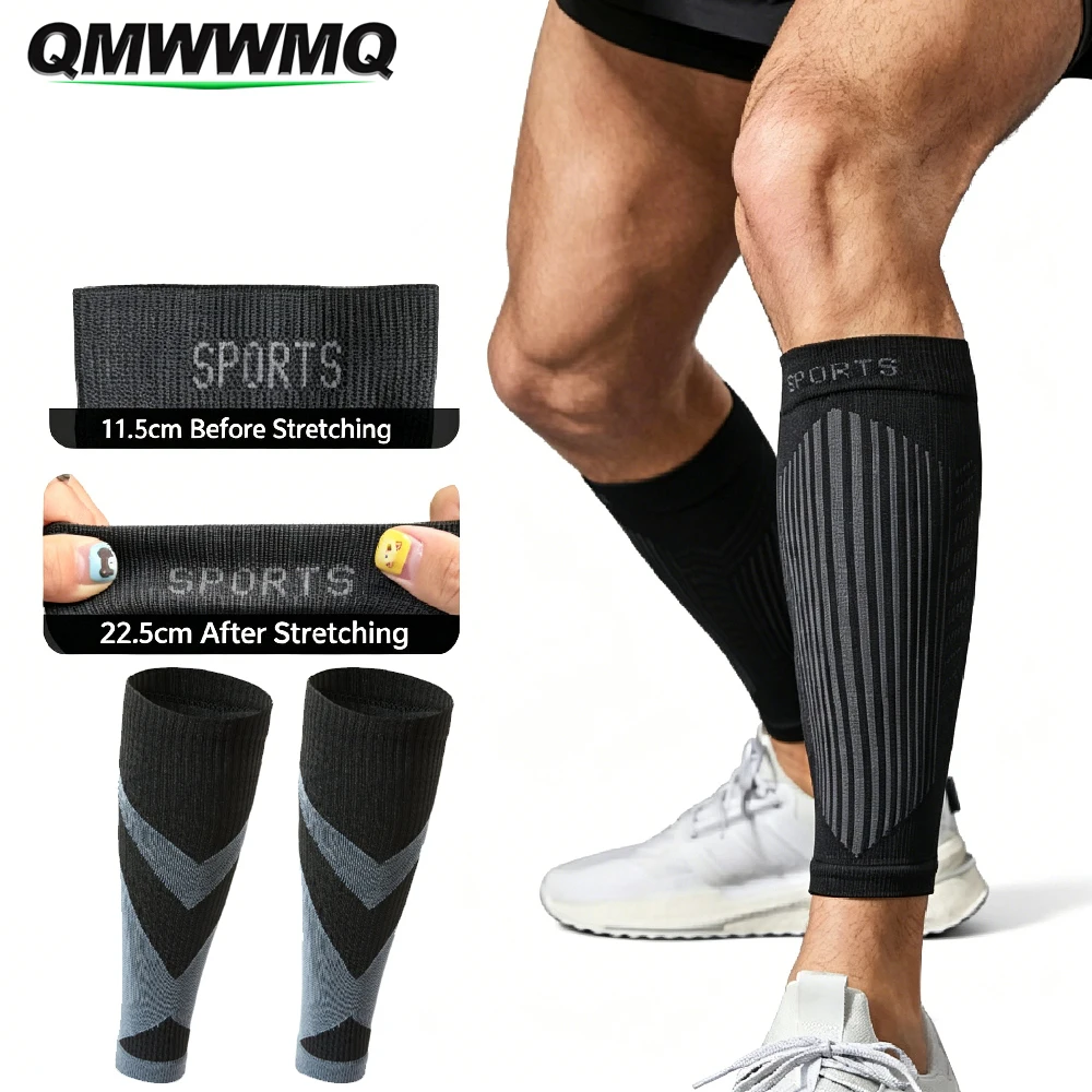 1Pair Men Women Footless Calf Support Sleeves, Compression Calf Socks for Varicose Veins, Maternity, Nursing, Running & Workout
