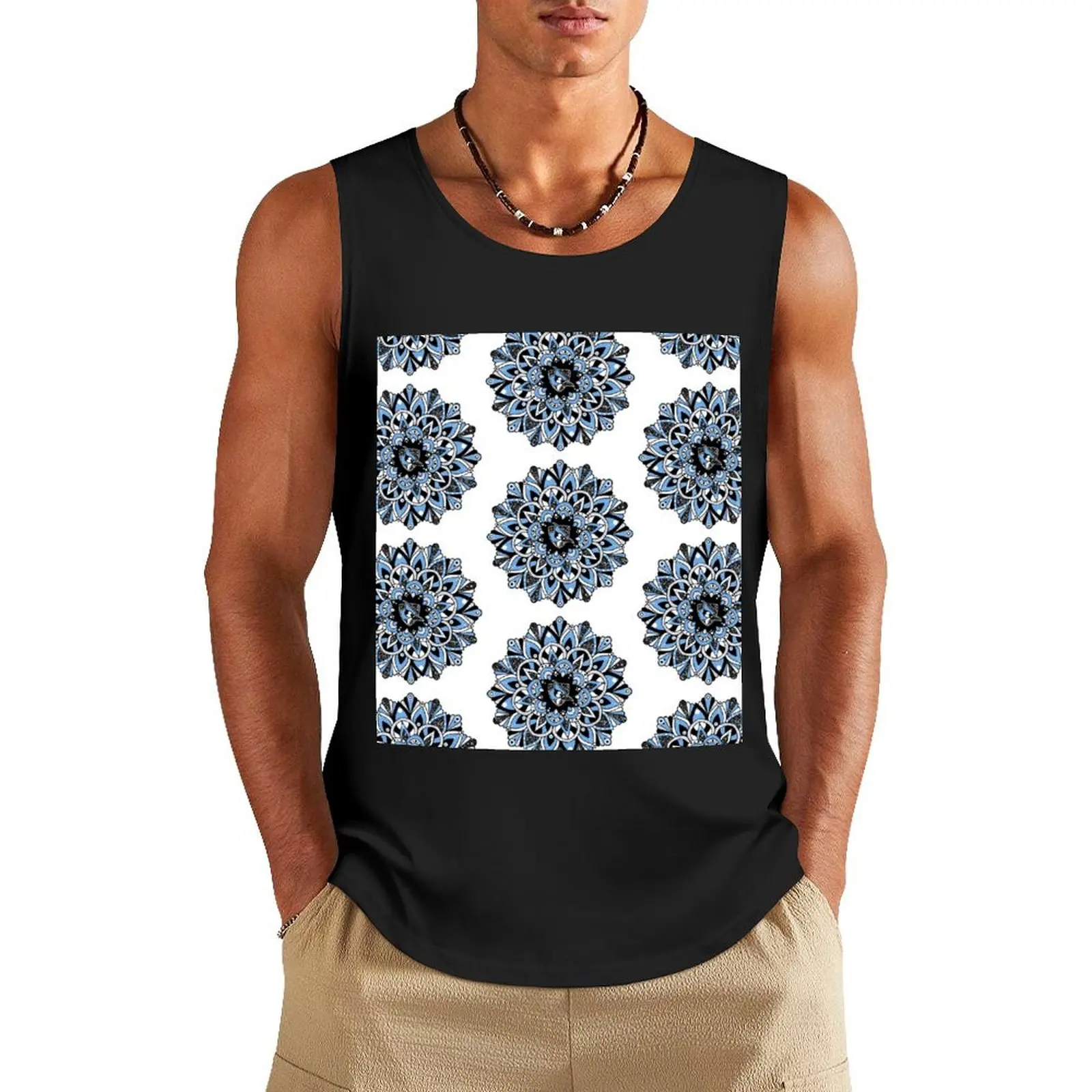 JHU bluejay glitter mandala Tank Top sleeveless shirts Gym man