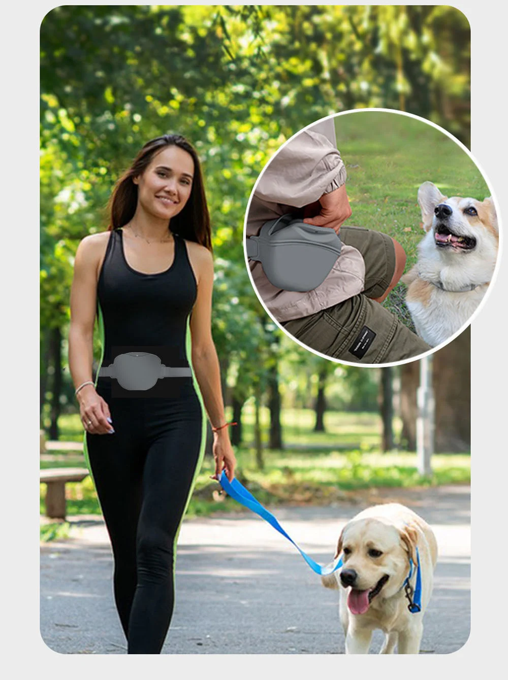 1x Silikon-Leckerlibeutel für Hunde, tragbare Hundetraining-Gürteltasche, Outdoor-Futterbeutel für Welpen, Snack-Beutel, Belohnungsbeutel mit Gürtel – Detail 2