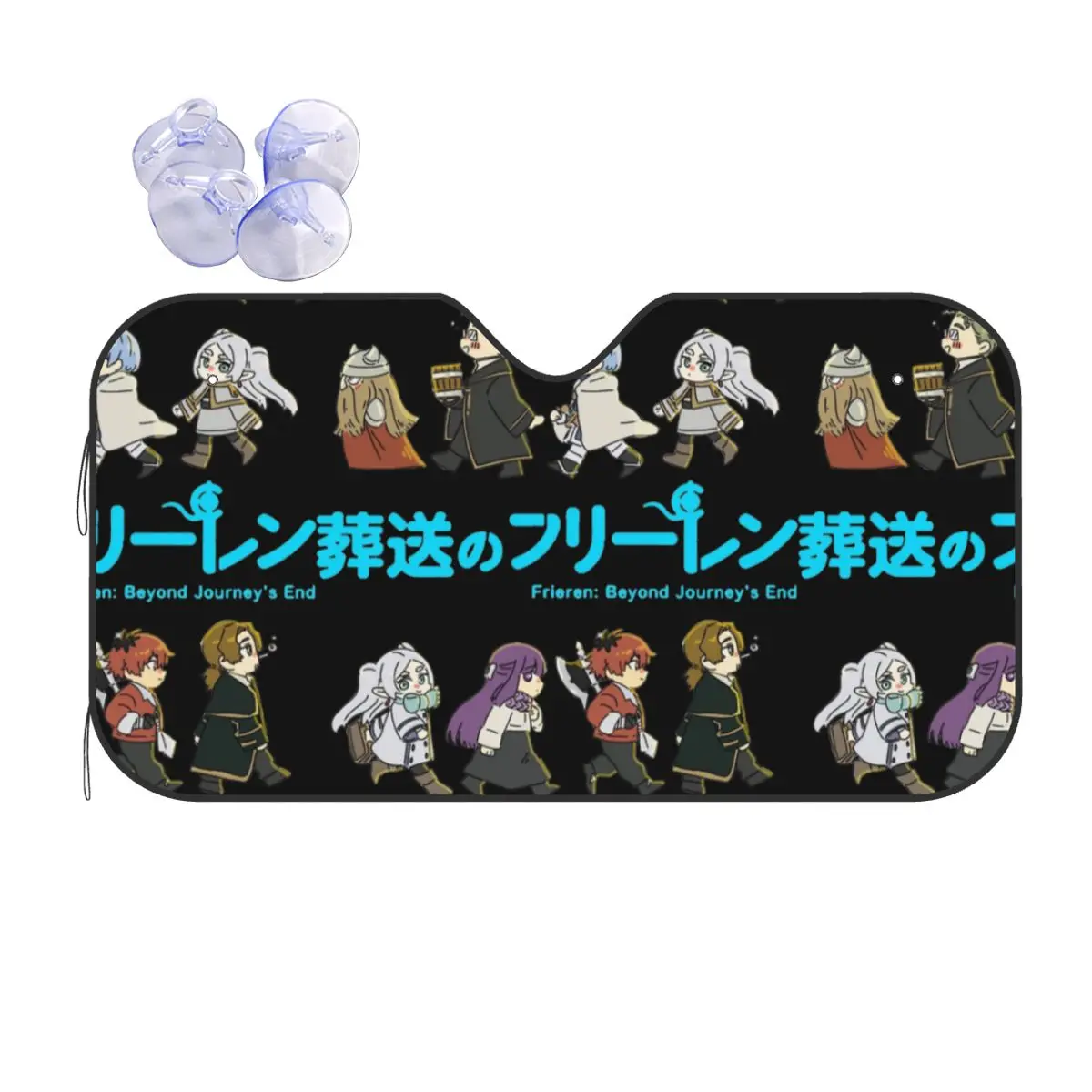 

Frieren Beyond Journey's End Vintage Sunshade Windscreen 70x130cm Anime Chibi Foils Sunshade Visor Car-covers