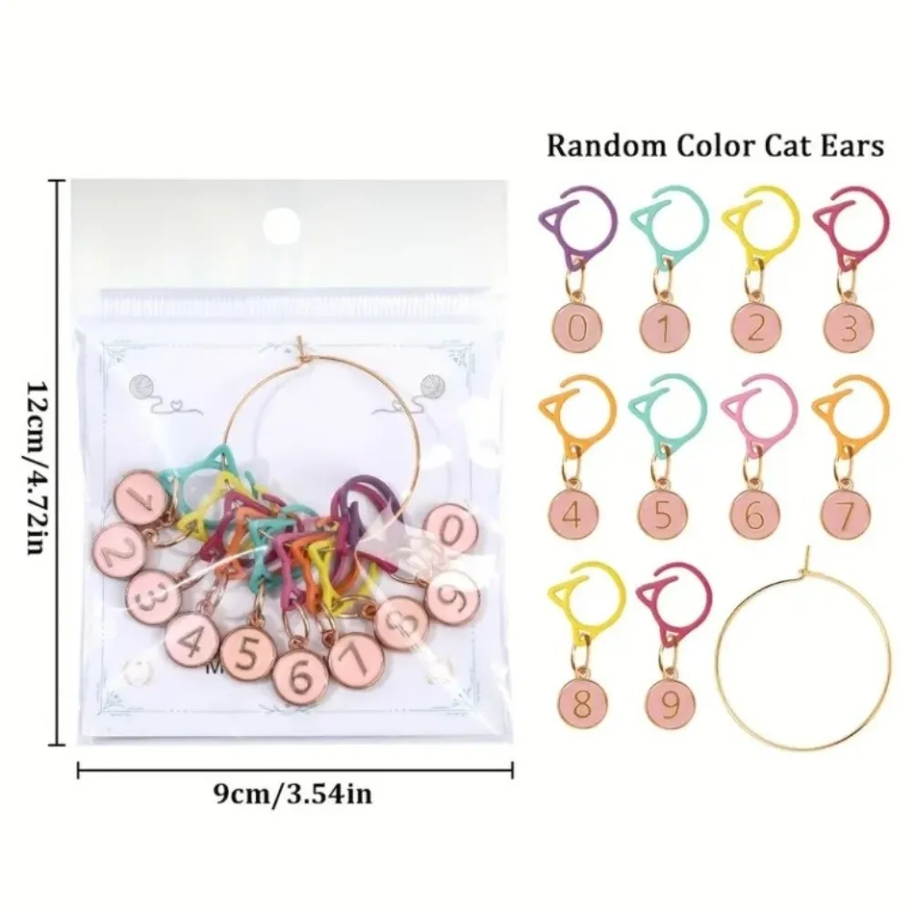 10Pcs/Pack Small Sweater Counter Mark Anti-Unlock Buckle DIY Crochet Locking Stitch Markers Gourd Shape Enamel Charm