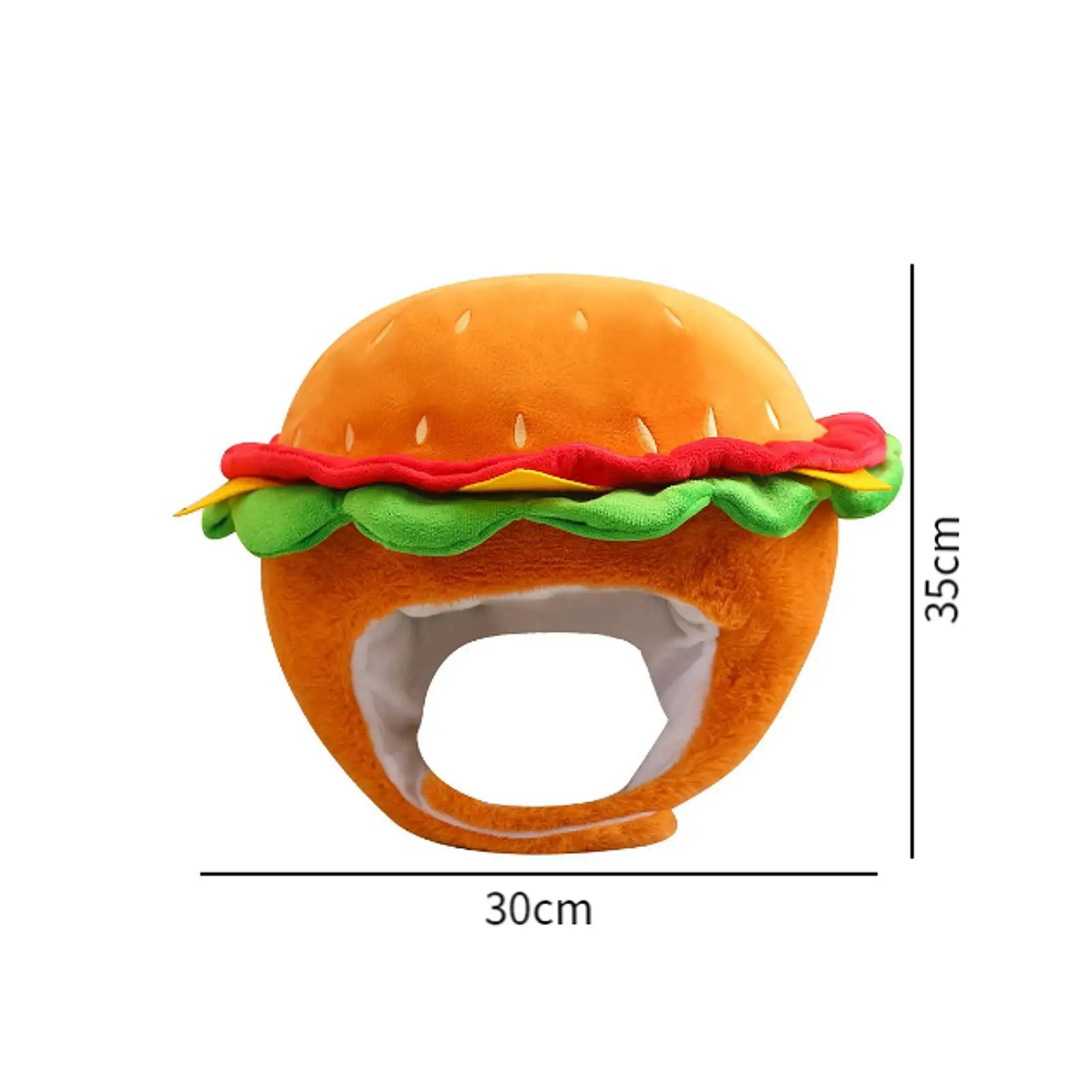 غطاء رأس همبرغر قطيفة للعب الأدوار ، قبعة كرتون للرجال والنساء ، كرة تنكرية ، عيد الهالوين والكرنفال ، عطلة مضحكة