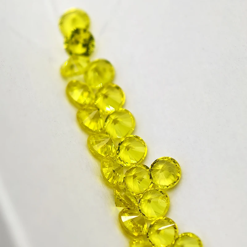 

Yellow Round Cut 2.3/2.5/2.8/3.25mmSynthetic Gemstone Little Stone Diamond YAG Fluorescent Loose Stone For DIY Jewelry Making