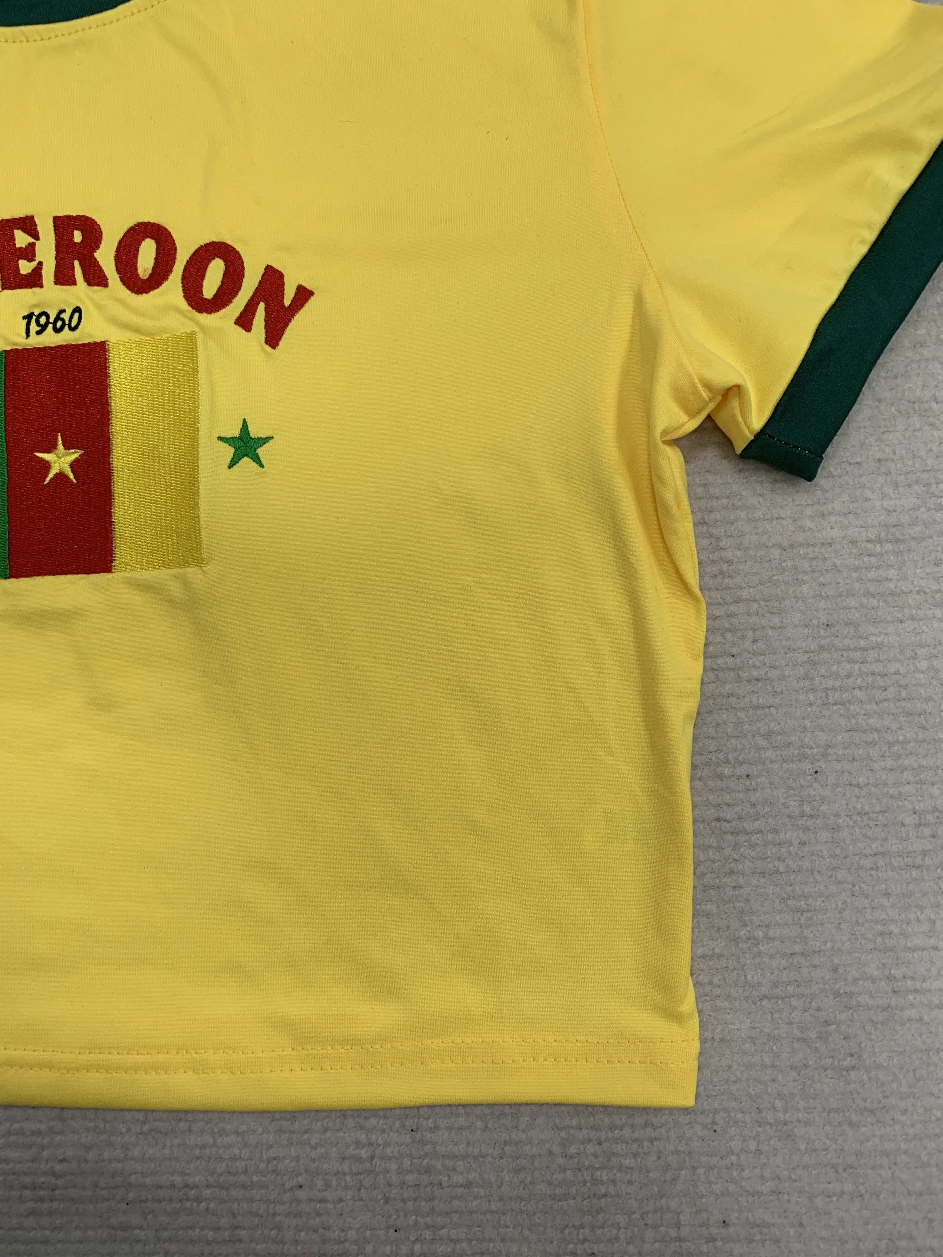 Cameroon Flag Embroidered Crop Top Women Y2K Color Block Short Sleeve T Shirt view 5