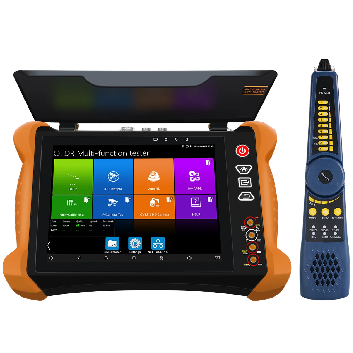 OTDR Fibra Óptica Tester com Touchscreen, CCTV Tester, Camera Teste, PoE, cabo HDMI, UTP, IP, CVBS, 8 em, 1310 1550nm, MT-8000