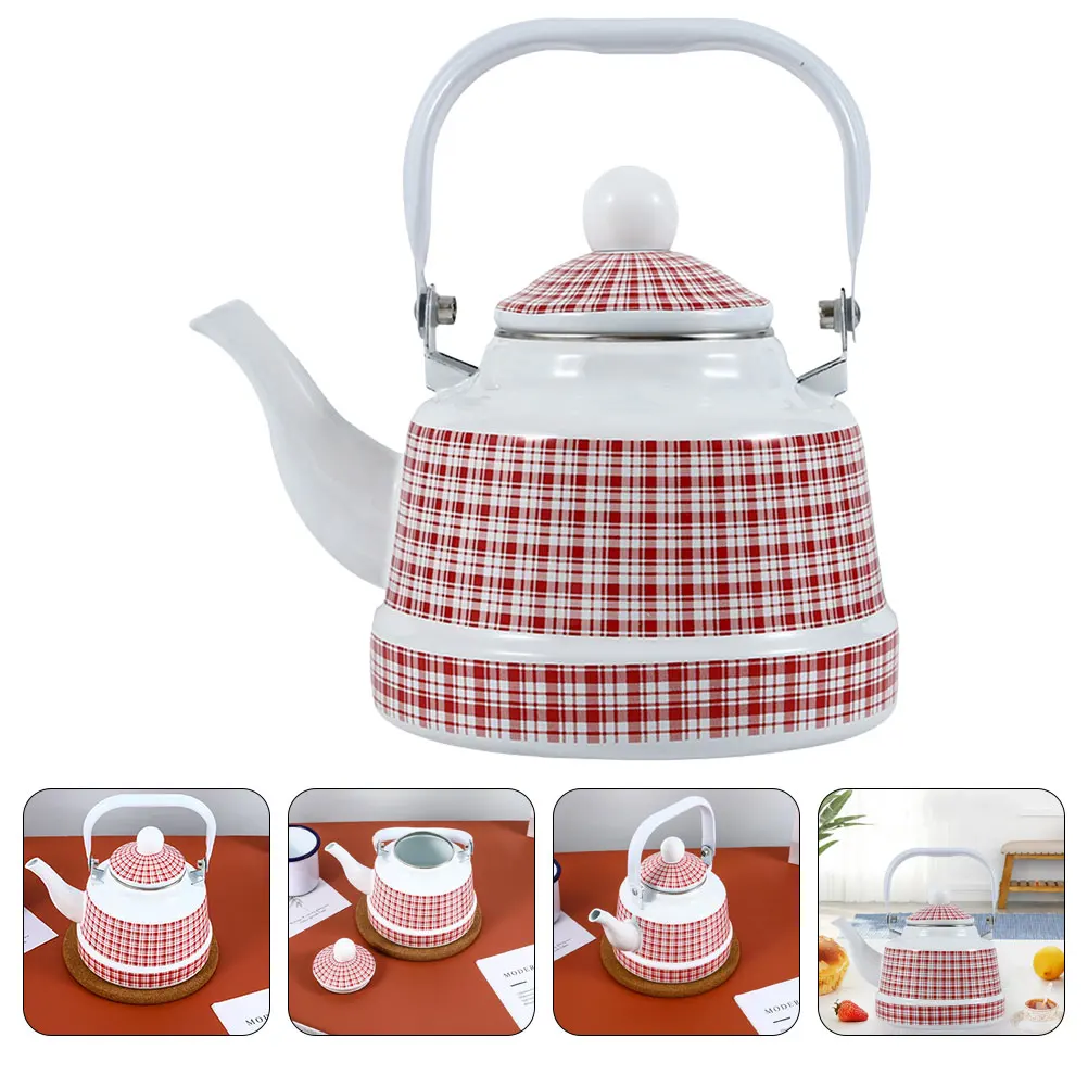 

Vintage Stovetop Water Rapid Heating Kitchen Tea Pot Home Decorative Use Retro Enamel Kettle Enamel Coffee Kettle