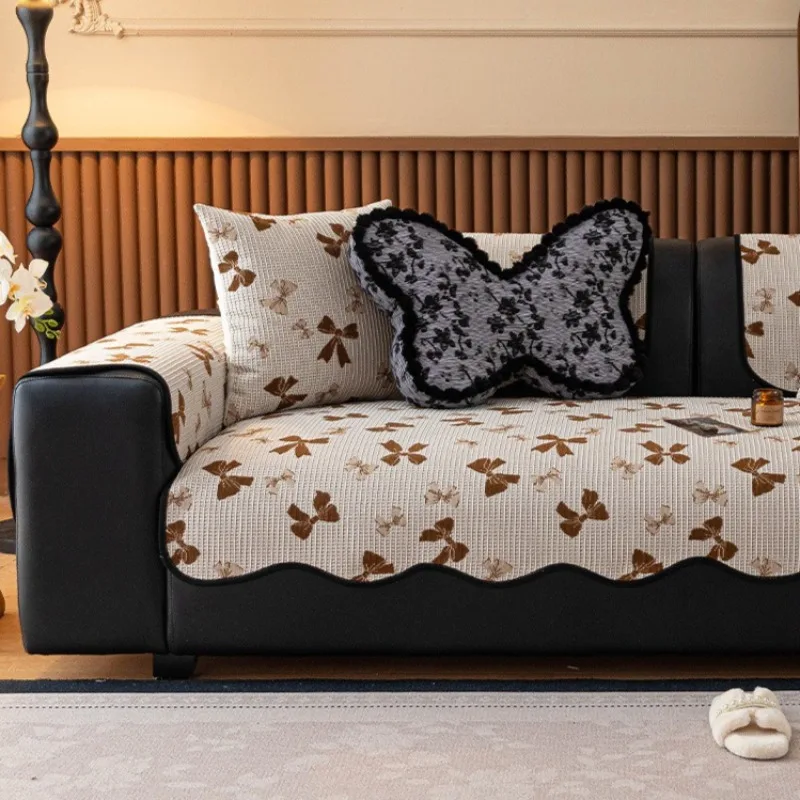 2026 New Style Non-Slip One-Piece Shaped Sofa Cover All-Season Universal Fit Sofa Slipcover with Fixed Anti-Slip Backing Home