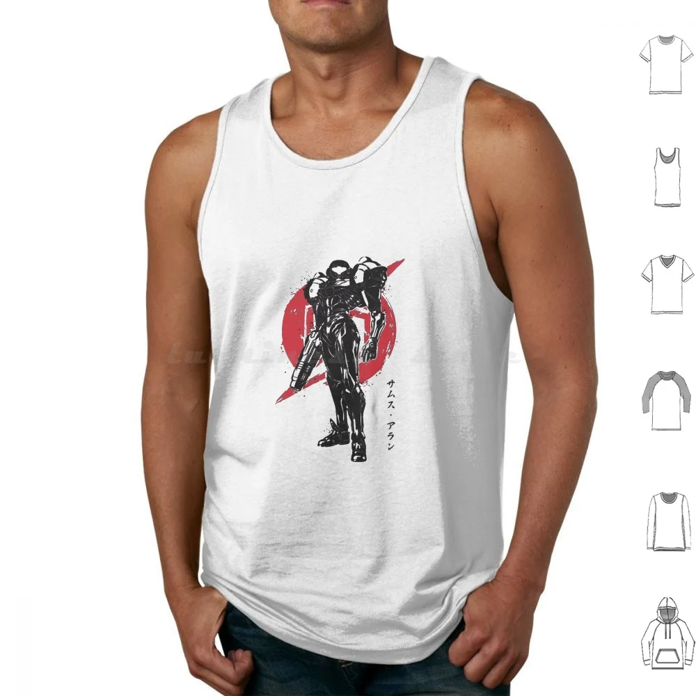Metroid Galactic Bounty Hunter Sumi-E Camisetas sin mangas Chaleco sin mangas Metroid Dread Samus Aran Samus Dread Super Metroid