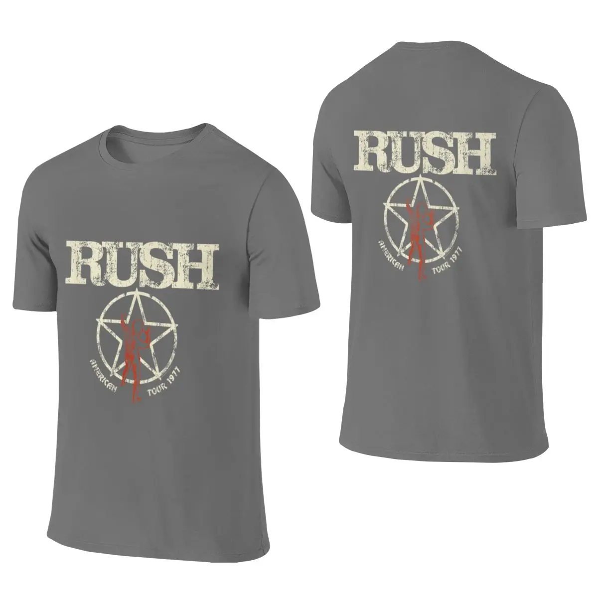 Rush Band Minimalist Reversible T-shirt Solid Color Minimalism Youthful Feeling Women's T-shirts
