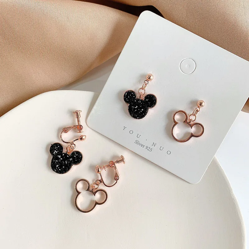 New Anime Minnie Earring Cartoon Woman Girl Ear Clip Fashionable Earrings Mickey Minimalist Ear Accessories