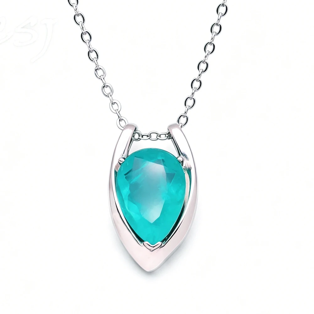 

Hot Sale V Shape Pendant 925 Silver Sterling Zultanite Paraiba Necklace for Girl Lady Black Friday & Christmas Jewelry Gift