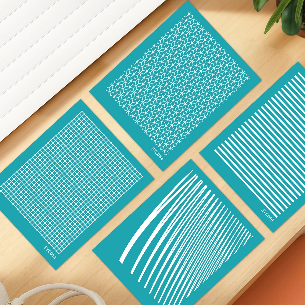 Grid Pattern,Honeycomb Pattern Diagonal Stripe Silkscreen Stencil for Polymer Clay Earrings, Modern Jewelry Making Supplies