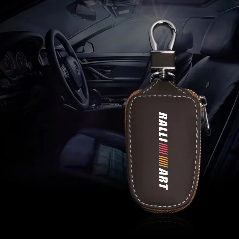 

Leather Key Wallet Car Key Bag Multi Function Key Case for Mitsubishi Ralliart Auto Accessories