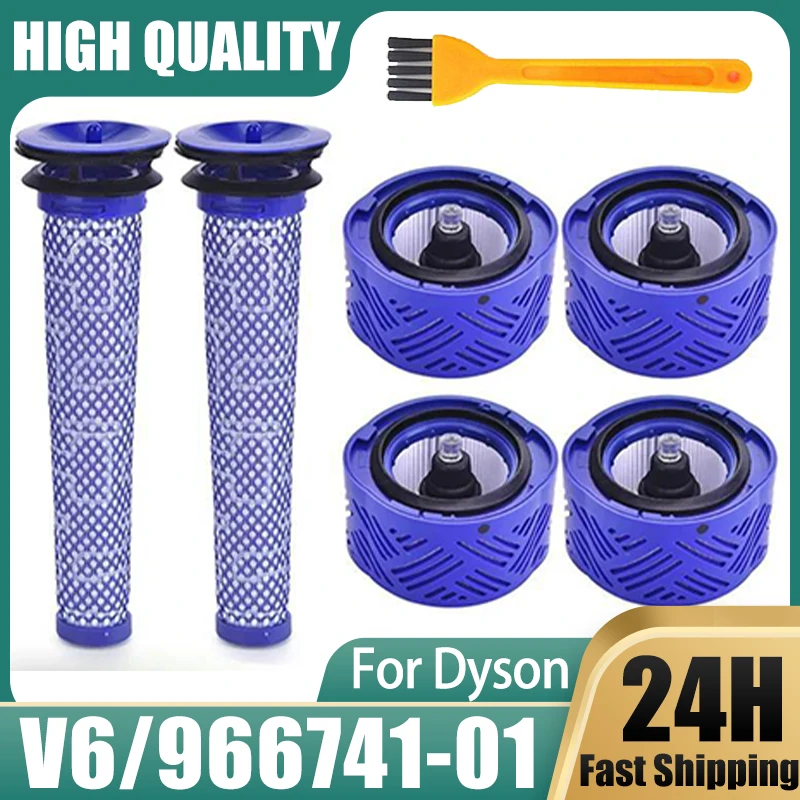 Replacement Filter for Dyson V6 Absolute Total Clean Cordless Stick Vacuum HEPA Filters Compare to Part # 966741-01 & 965661-01