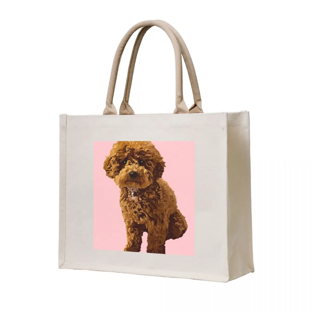 

Ginger the Toy Poodle in Pink Tote Bag tote bag custom large tote bag Eco