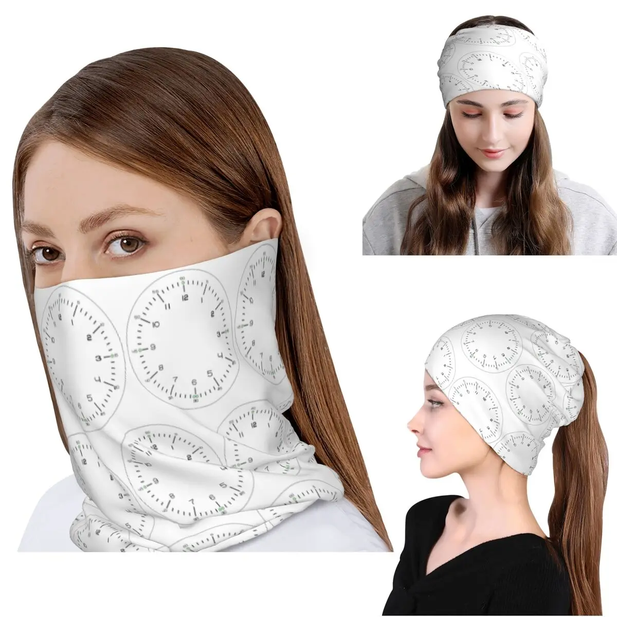 

Minimalist Bauhaus White Bandana Neck Cover Mask Scarf Multi-use Headband Beanies Hat for Men Women Adult Breathable