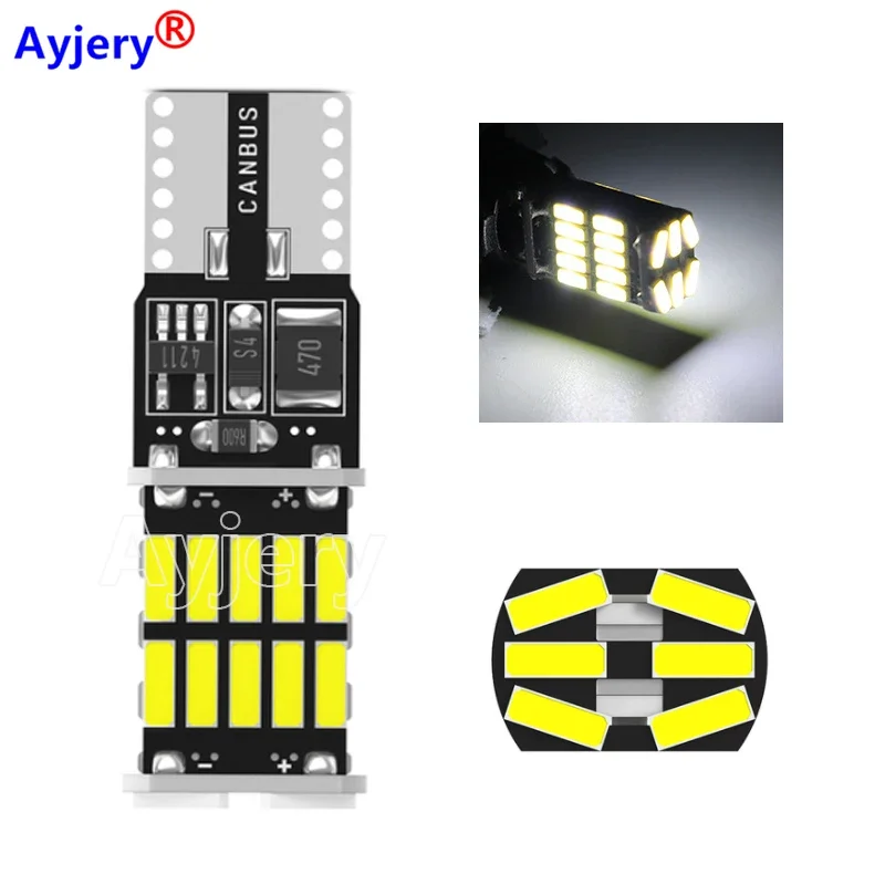 

AYJERY 200pcs T10 Led Canbus 26smd W5w 194 501 4014 Car Interior Light No Error T10 26 Smd Instrument Lights Bulb Car Led Lamp