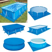 Swimming Pools Durable PE Tarpaulin Dust Proof Rain Proof Garden Outdoor Above Ground Square Pools Cove Pools Ground Cloth