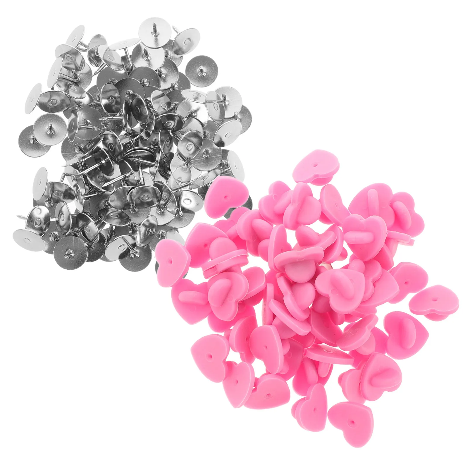 

100Sets Lapel Pin Back Locking Rubber Metal Pin Backers Durable Clutch Replacement for Enamel Pins Badges Jewelry Projects