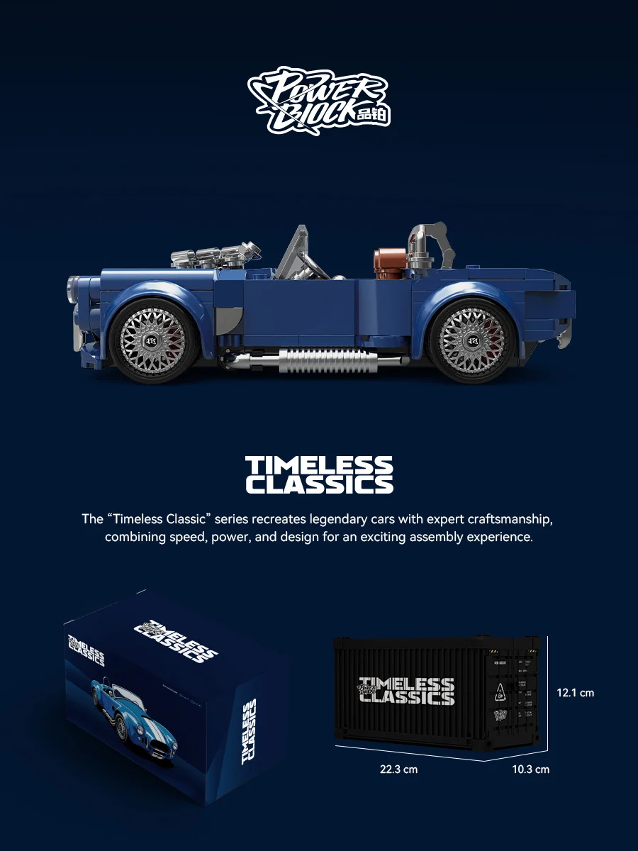 Techniczny Słynny Miasto Retro Techniczny Samochód Wyścigowy Sportowy Samochód Klocki Konstrukcyjne Kabriolet Model Zabawka dla Dzieci
