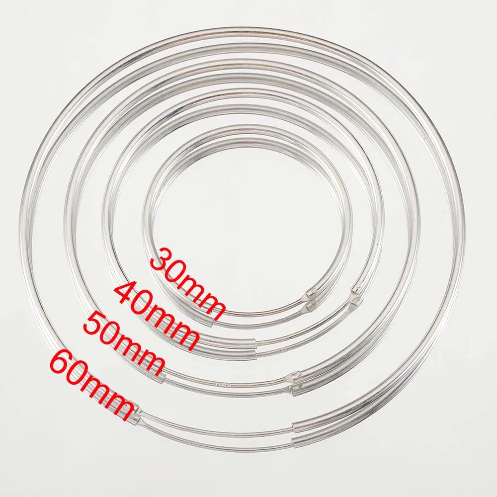 1 pz 925 orecchini aperti in argento Sterling Loop Hoop 3 4 5 6cm orecchino ad anello a base di cerchio per gioielli che fanno componenti fai da te all'ingrosso