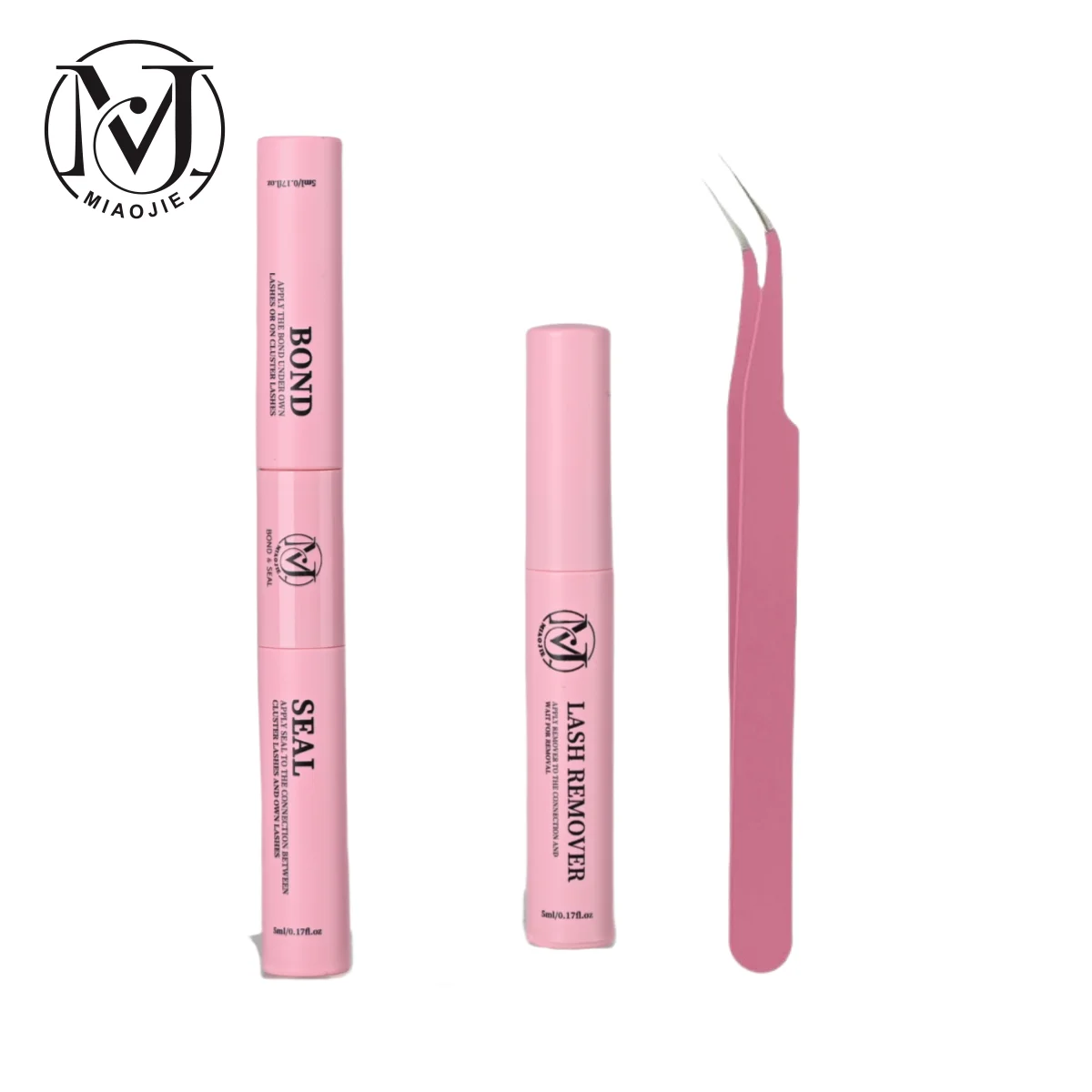 MJ Lash Bond and Seal 10ml Individual Lashes Glue and Seal Super Strong Hold Lash Extension and Lash Glue Remover 5ml Tweezers