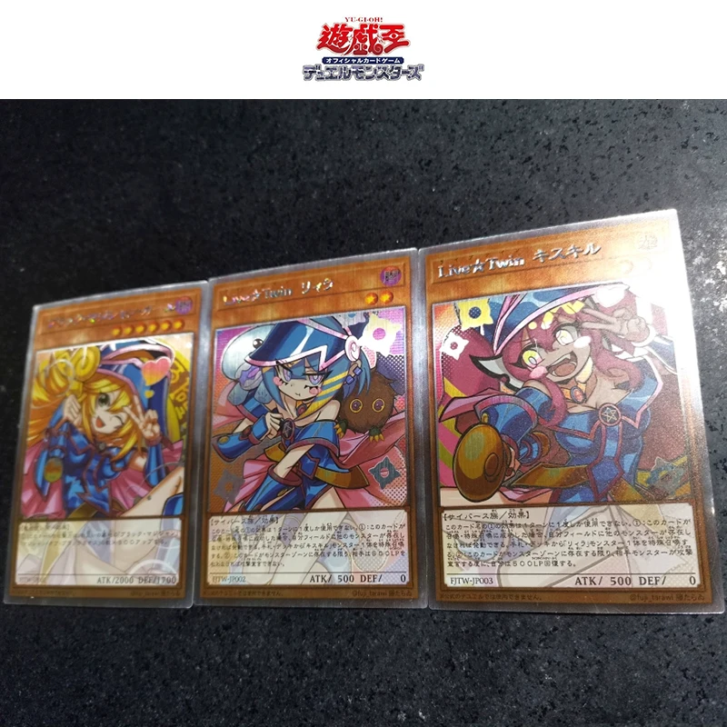 3 Stks/set Diy Yu-Gi-Oh! Bronzing Flash Kaart Anime Personages Zwarte Goochelaar Meisje Verzamelkaart Cartoon Speelgoed Kerstcadeau