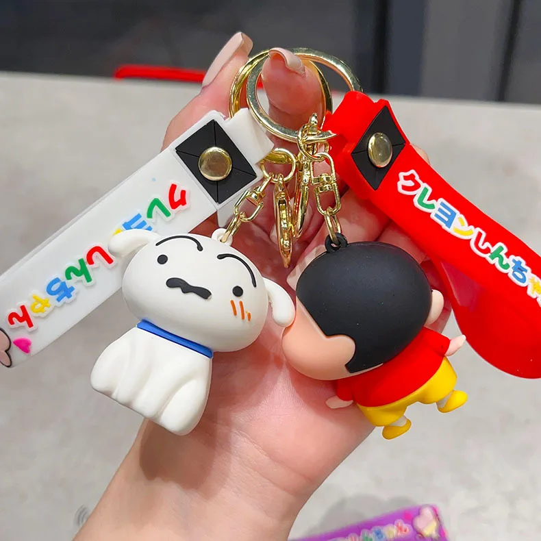 Crayon Shin-chan Nohara Shinnosuke Shiro Waniyama San Kreativer Cartoon-Schlüsselanhänger, Anime-Zubehör, Rucksackanhänger – Detail 8
