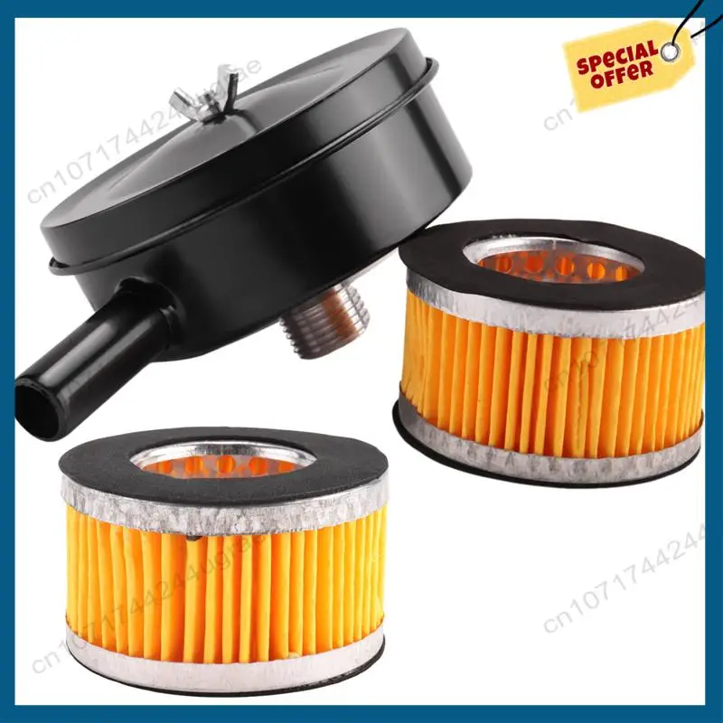 -A15I 3X Air Compressor Intake Muffler 20Mm Thread Metal, With 6Pc Spare Filter  For Admitting Port Pneumatic Parts